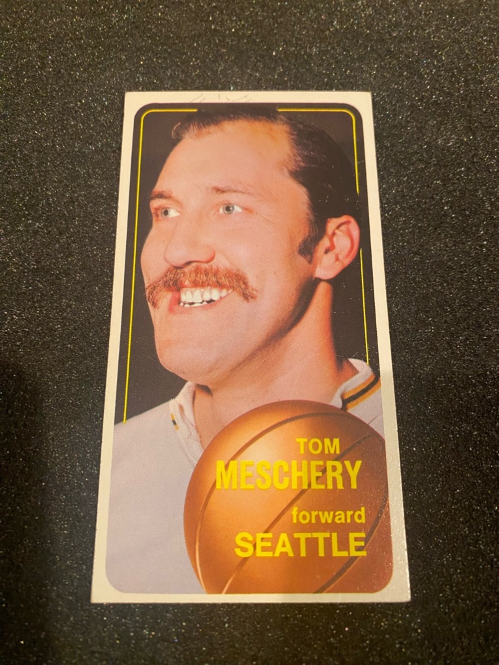 Topps Tom Meschery Basketball Card Yellow Gold White